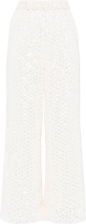 Needle & Thread Raindrop sequin trousers - women - Polyester - L - Neutrals