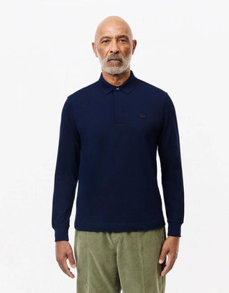 Lacoste Mens Lacoste Mens Long Sleeve Polo - Midnight Blue 166 - Navy - Size: 40