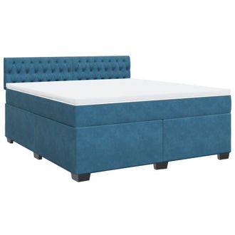 vidaXL Vidaxl - Cama Box Spring Con Colch&oacute;n Terciopelo Azul 180x200 Cm
