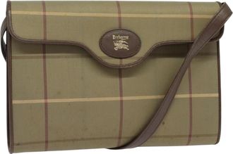 Burberry Nova Check Beige Canvas Shoulder Bag (Pre-Owned)
