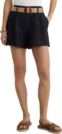 Reiss Matilda Jacquard Belted Linen-Blend Short