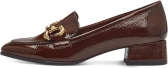 Tamaris Glanzende Loafers met Blokhak - Dames - Pumps - Bruin - 40 EU - Schoenen