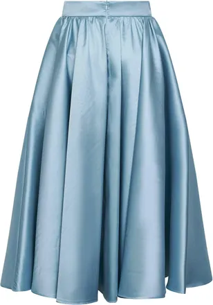 Blanca Vita Womens Powder Blue Satin Geky Full Midi Skirt Light Polyester