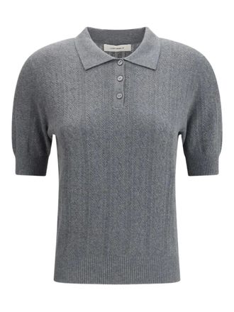 Lisa Yang puff-sleeve buttoned polo top - Grijs