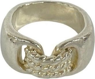 Herm&egrave;s Silver Silver 925 Band Ring (Pre-Owned)