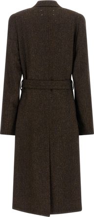 Maison Margiela Herringbone Wool Coat - Brown