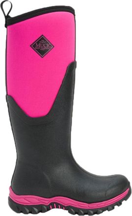 The Original Muck Boot Company Womens Arctic Sport II Tall Fleece Lined Waterproof Pull on Boot, Black Pink, 3