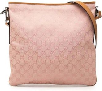 Gucci Vintage, unisex, Roze, ONE Size, Leer, Pre-owned Canvas Crossbody Bag