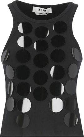 Msgm Msgm, Dames, Tops, Zwart, Maat: XS Katoen