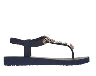 Skechers Womens Cali Meditation Happy Daisies Sandals In Navy