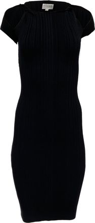 Hérve Léger Cutout Twisted Ribbed Bandage Dress In Black Rayon