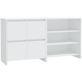 vidaXL Aparador De 2 Piezas Madera Contrachapada Blanco Vidaxl