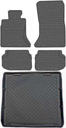 OEM Bmw Serie 5 F11 Familiar (junio De 2010 A 2013) - Juego De Alfombrillas De Goma Para Coche + Alfombrilla Para Maletero