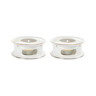 OEM Calentador De T&eacute; De Cer&aacute;mica 2x Con Portavelas, Calentador De T&eacute; Para Calentar Caf&eacute;, Leche Y Alimentos