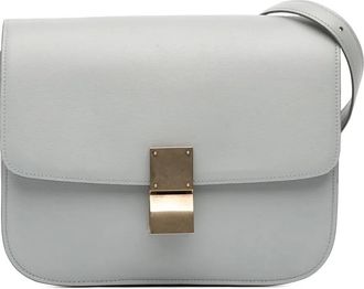 Celine Borsa a tracolla Classic Box in pelle di vitello media 2010 - Grigio