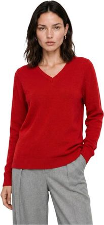 Kocca Truien & Vesten, Dames, Rood, XL, Wol, V-hals Trui