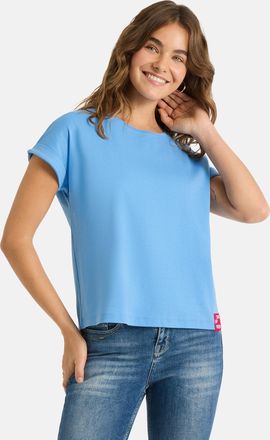 Lieblingsst&uuml;ck T-Shirt LIEBLINGSST&Uuml;CK CamilaEP, Damen, Gr. 4XL, skyblau, Single Jersey, Obermaterial: 100% Baumwolle, unifarben, h&uuml;ftlang, Rundhals, mit Umschlag, Sh