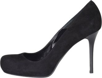 Alexander McQueen Black Suede Round Toe Pumps Size 39.5