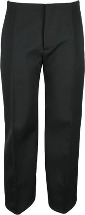 Bottega Veneta broek - Dames - Straight fit broeken - Zwart - 2XS - Wol - Broeken