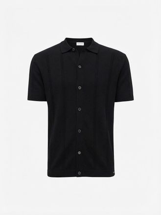 Gentiluomo Gebreide Button Polo | Zwart