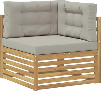 vidaXL Sof&aacute; De Esquina Para Exteriores Madera De Acacia S&oacute;lida Blanco Vidaxl