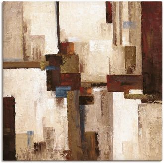 Artland Leinwandbild »Rote und braune Vierecke I« Muster 1 Stk. tlg. auf Keilrahmen gespannt