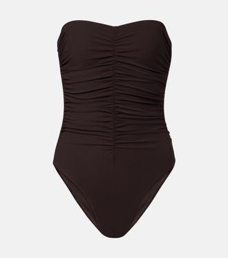 Karla Colletto Ruched bandeau swimsuit
