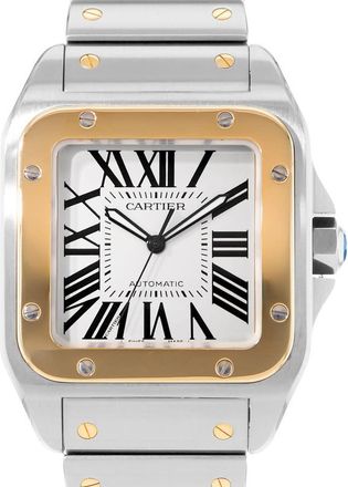 Cartier Pre-owned Cartier Santos 100 Automatic Silver Dial Mens Watch W200728G