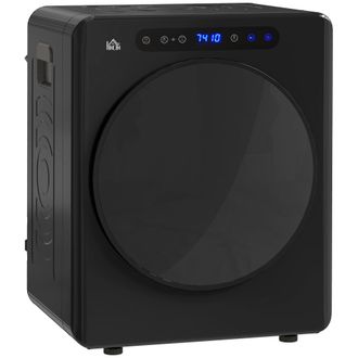HOMCOM Homcom Secadora De Evacuaci&oacute;n 3 Kg Secadora De Ropa 1000w Funci&oacute;n Antiarrugas Funci&oacute;n Esterilizar Temporizador Pantalla Led T&aacute;ctil Tambor Inox Negro