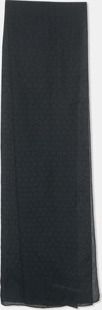 Emporio Armani Navy Blue Honeycomb Pattern Silk Scarf