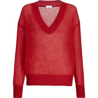 Brunello Cucinelli Virgin wool and mohair sweater in Red at Nordstrom, Size 3X-Large Eu
