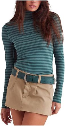 Free People We The Free Good Good Stripe Turtleneck Womens Clothing Rainforest Combo : LG (Womens 12-14), Cotton/Elastane/Lyocell