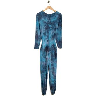 Go Couture Long Sleeve Jumpsuit in Blue/Grey at Nordstrom Rack, Size X-Large