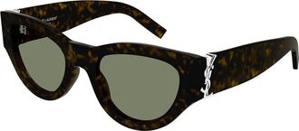 Saint Laurent SL M94/F Asian Fit 005 Womens Sunglasses Tortoiseshell Size 53 - Free RX Lenses - Free RX Lenses