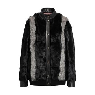 Valentino Garavani Faux Fur & Shearling Jassen - Dames - Jassen - Zwart - S - Jassen