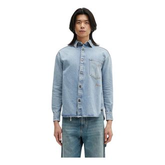 Fiorucci Overhemden, Heren, Blauw, S, Denim, Denim Shirts