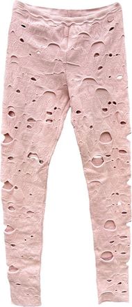 Chanel 2014 Baby Pink Wool Blend Leggings Size XXS