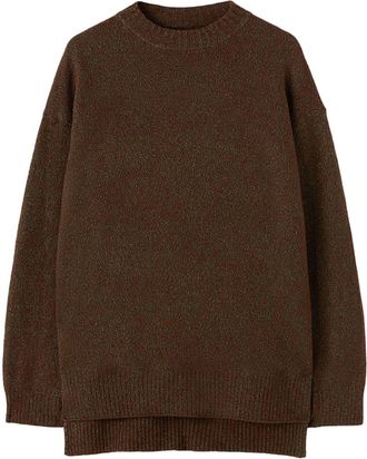 Jil Sander melange-effect wool-blend jumper - men - Wool/Viscose - 48 - Brown
