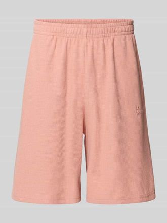 Karl Kani Regular Fit Shorts mit Strukturmuster in Pink, Gr&ouml;&szlig;e XXL
