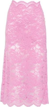 Paco Rabanne Floral Lace Midi Rok - Dames - Midirokken - Roze - XS - Rokken