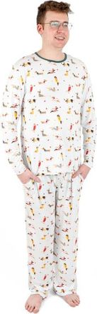 Leveret Mens Viscose Matching Family Holiday Pajamas, Reindeer & Polar Bear Prints in Dogs at Nordstrom, Size Xx-Large