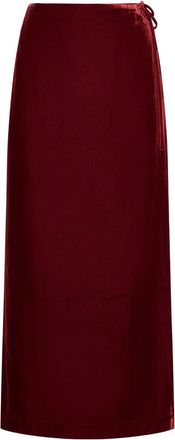 Maliparmi tie-side velvet skirt - Red