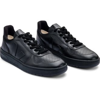 Veja V-10 Lace Up Sneaker in Black Black-Sole at Nordstrom Rack, Size 36