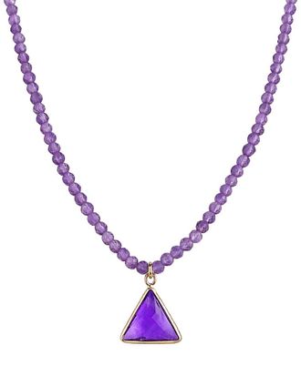 Jewelmak 14K Pink Amethyst Necklace