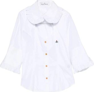 Vivienne Westwood Toulouse Frill Shirt - Dames - Overhemden - Wit - S - Katoen - Overhemden