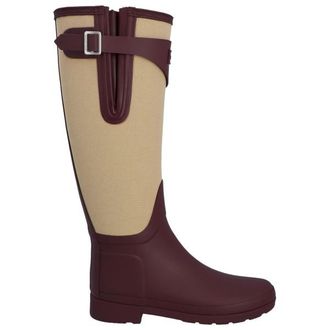 Hunter Refined Tall Canvas Boot Gummistiefel f&uuml;r Damen | braun/beige