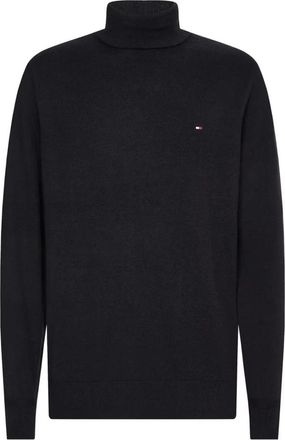 Tommy Hilfiger Zwarte Katoen Kasjmier Coltrui - Heren - Coltruien - Blauw - L - Katoen - Truien & Vesten
