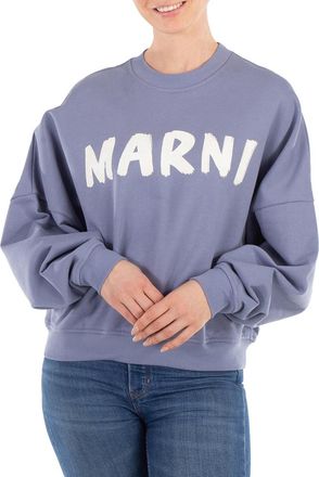 Marni Logo Crewneck Sweatshirt in Shadow