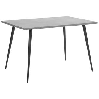 Beliani Mesa De Comedor Efecto Hormig&oacute;n Con Patas De Metal Negras Rectangular 120 X 80 Cm Para 4 Personas Estilo Glamour Moderno Santiago