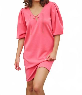 Esqualo Delia V-Neck Dress In Pink